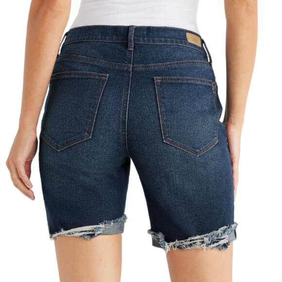 Women's Gabriella Bermuda Mid Rise Cuffed Hem Distressed Shorts Sofia Vergara - Picture 4 of 8